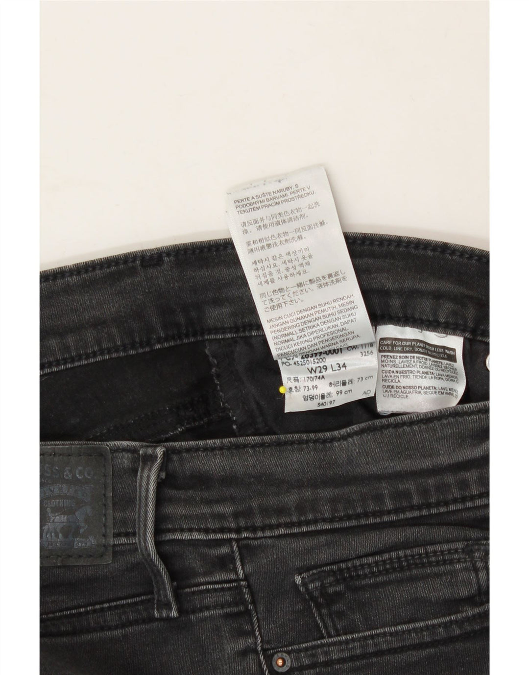 LEVI'S Womens Slimming Skinny Jeans W29 L34 Grey Cotton Vintage Levi's and Second-Hand Levi's from Messina Hembry 
