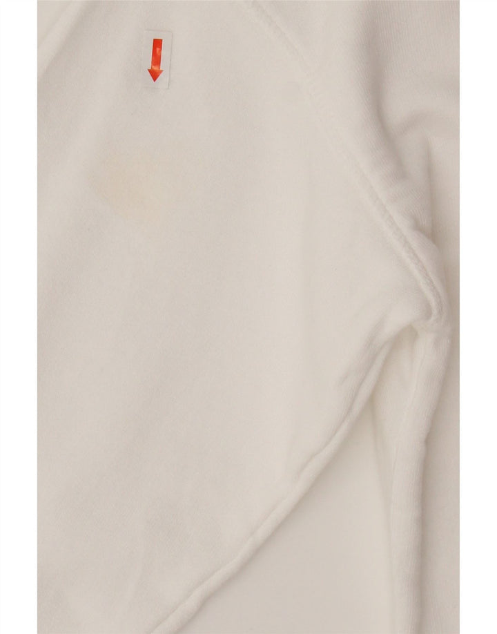 Damska bluza typu Crop Rifle z grafiką, UK 16, duża, biała bawełna