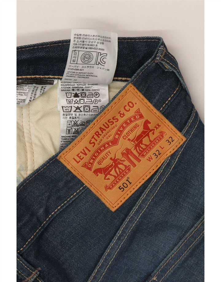 Męskie jeansy Levi's 501 Straight W32 L32 Niebieskie bawełniane