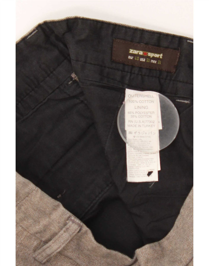 Męskie proste spodnie chino Zara EU 40 Medium W31 L30 Szary poliester