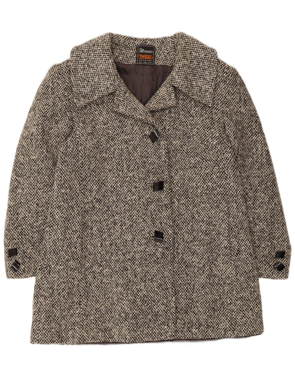 Damski płaszcz grochowy Moessmer UK 14 Średni szary z dziewiczej wełny