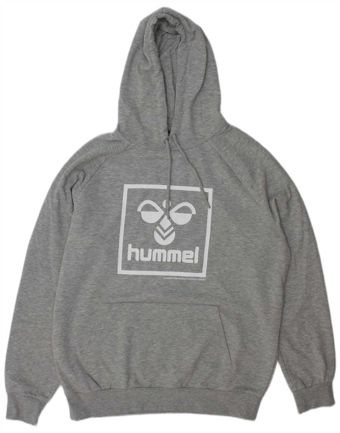 Hummel Męski sweter z kapturem i grafiką XL, szary, nakrapiany poliester