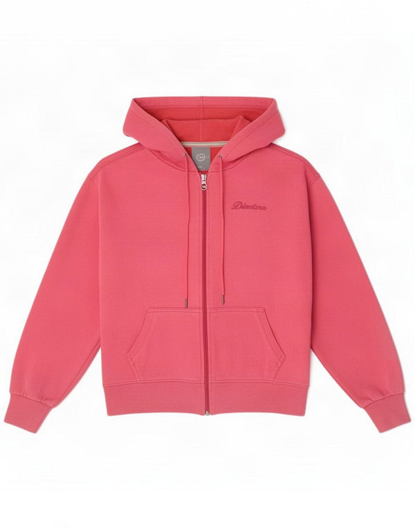 Damski sweter z kapturem i zamkiem Diadora UK 16, duży, różowy, bawełniany