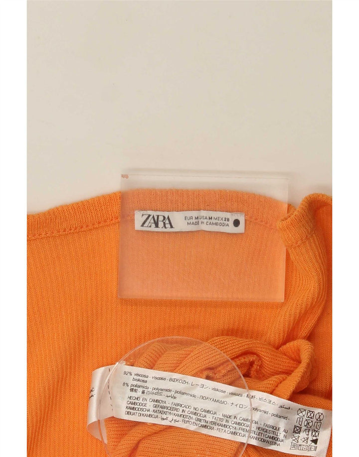 Damski krótki top Zara UK 14 Średni pomarańczowy wiskoza
