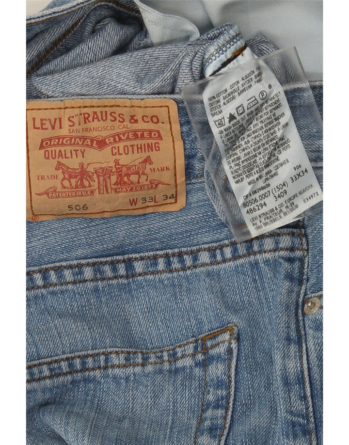 Męskie jeansy Levi's 506 Straight W33 L30 Niebieskie bawełniane