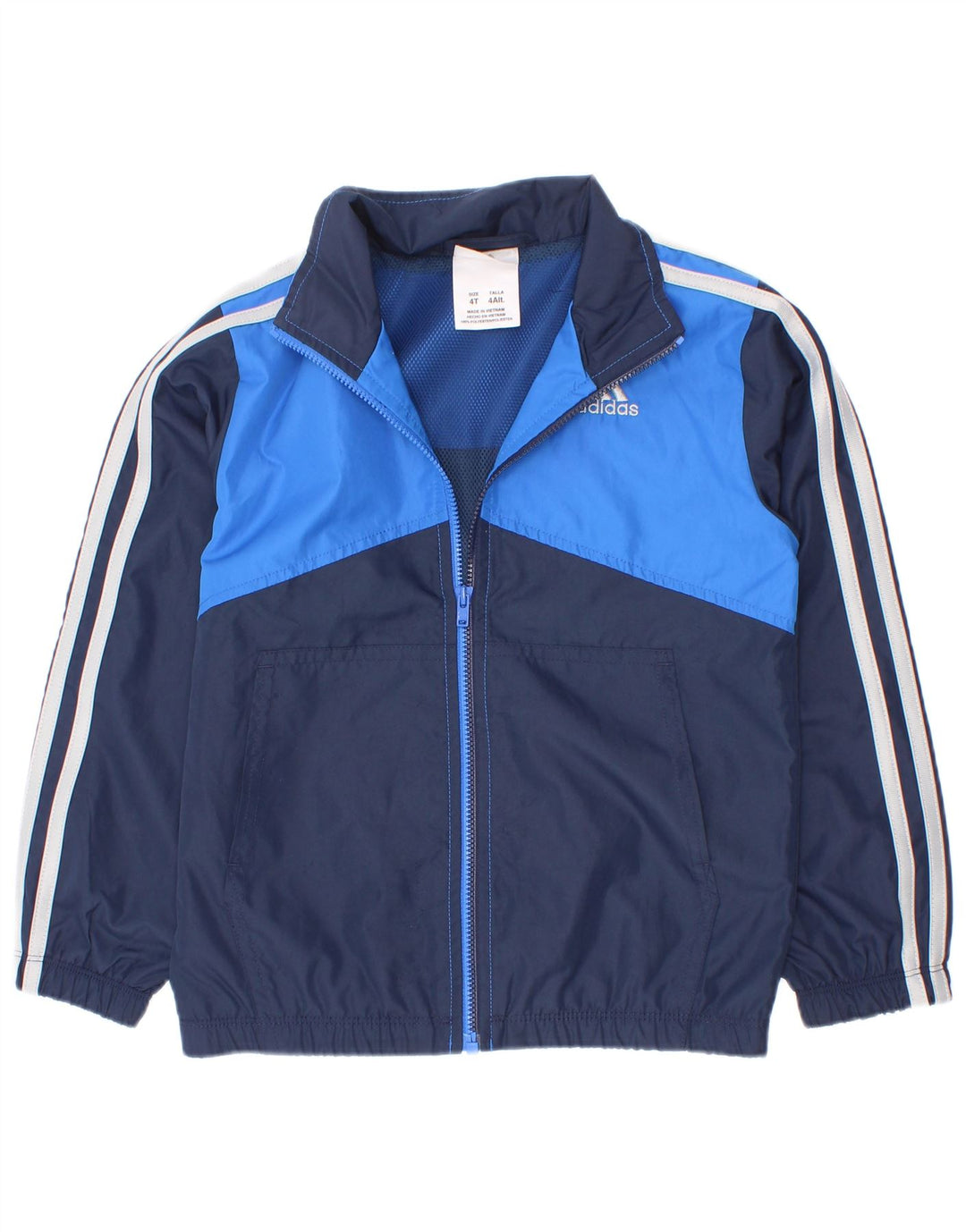 Adidas Chłopięca bluza dresowa Top 3-4 lata Granatowy poliester z blokami kolorów