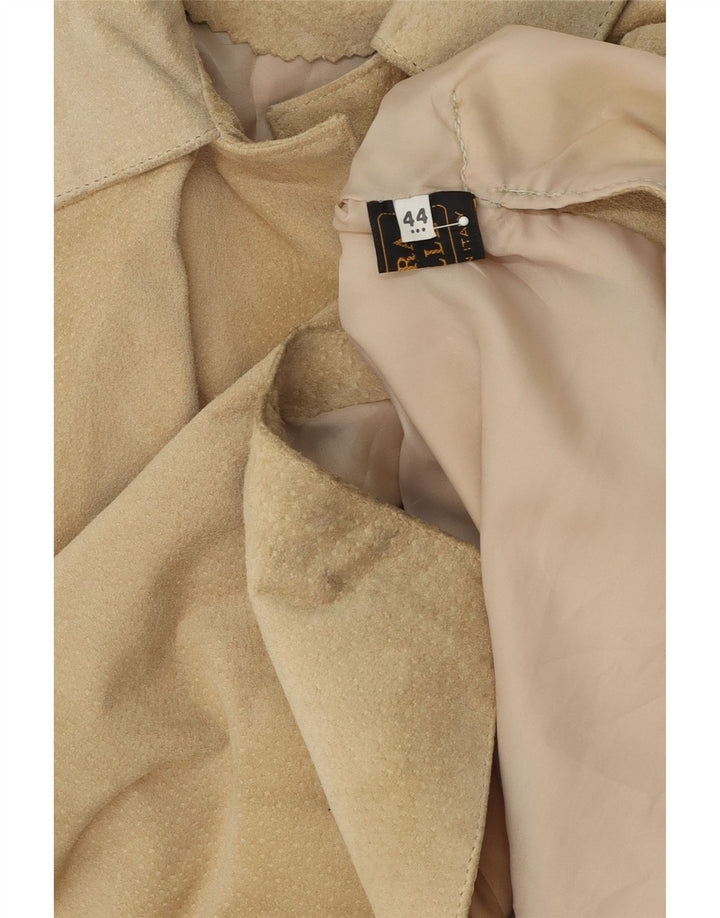 VINTAGE Womens Oversized Suede Jacket IT 44 Medium Beige Leather Vintage Vintage and Second-Hand Vintage from Messina Hembry 