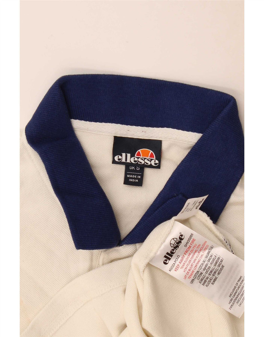 Męska koszulka polo Ellesse, mała w kolorze złamanej bieli, bawełniana