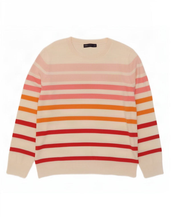 Marks & Spencer Womens Boat Neck Jumper Sweater UK 14 Large Multicoloured