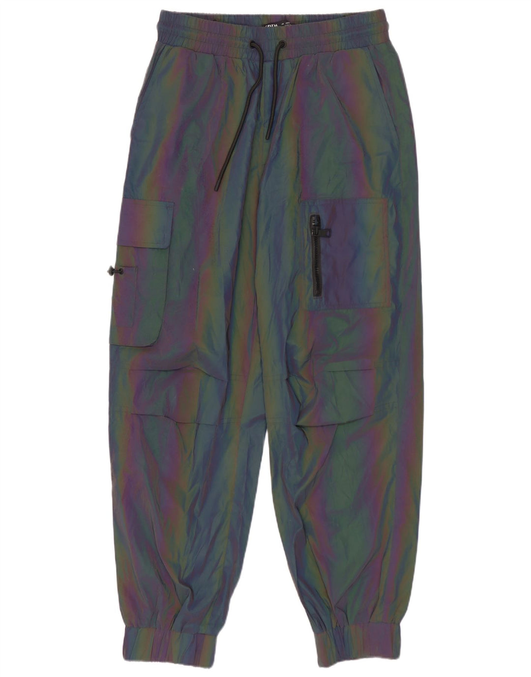 Męskie spodnie dresowe Zara Cargo Joggers Small, wielokolorowe bloki kolorów
