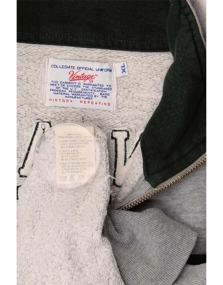 Męska bluza dresowa VINTAGE z grafiką XL, szara bawełna