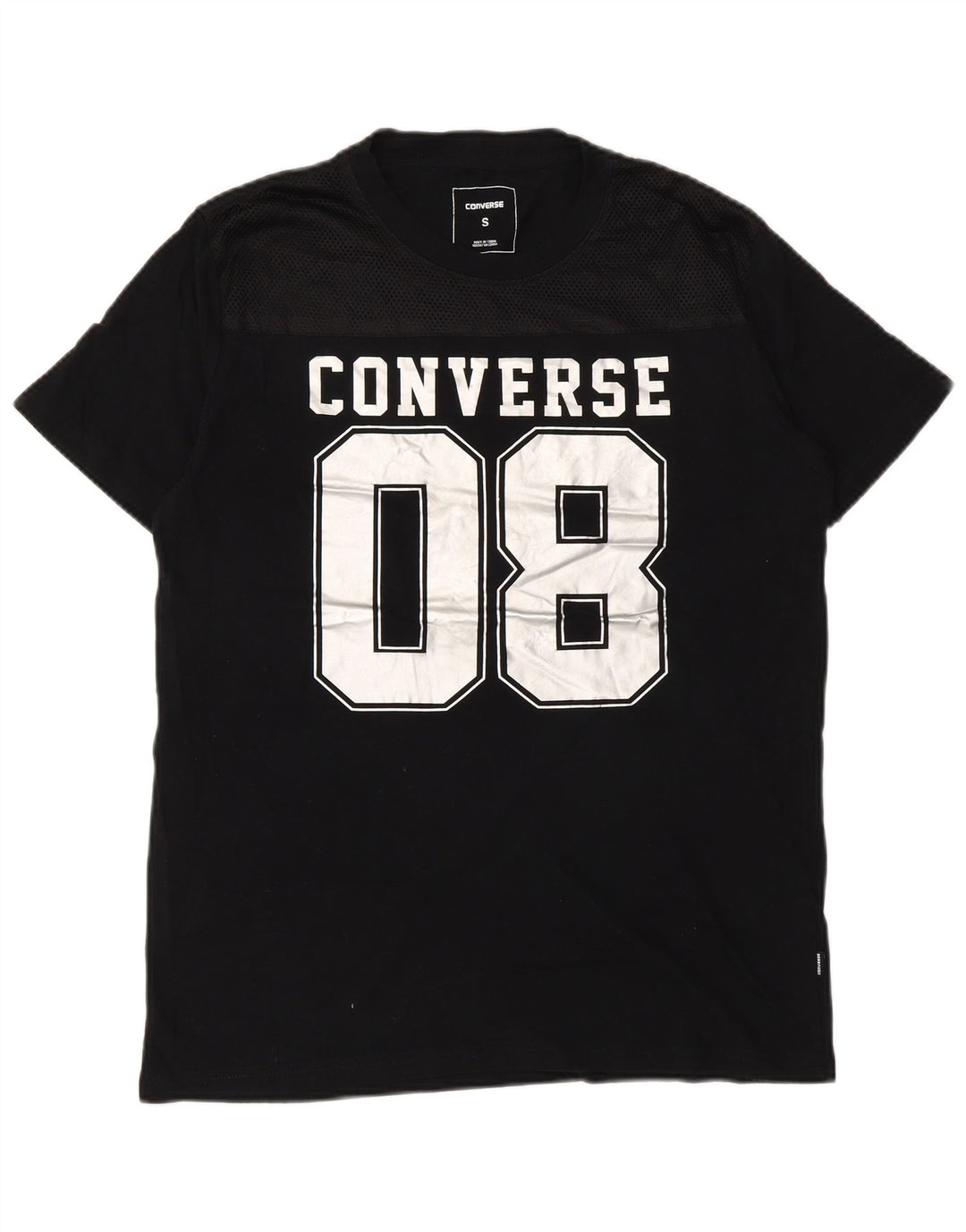 Converse Męski T-shirt z grafiką, mały, czarny, bawełniany