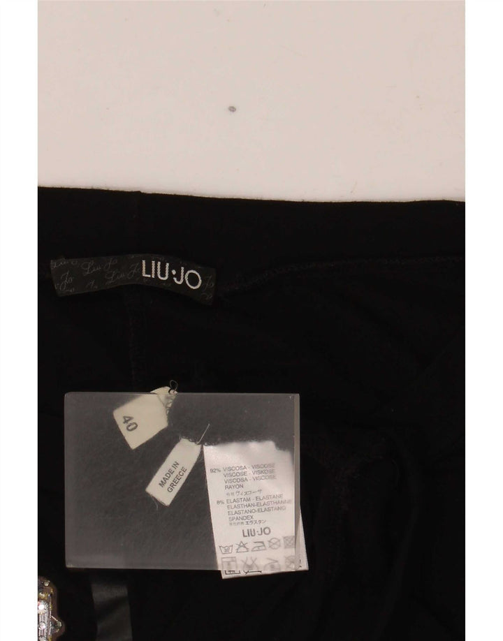 Damski top Liu Jo Batwing Graphic z rękawem 3/4 IT 40 Small, czarna wiskoza