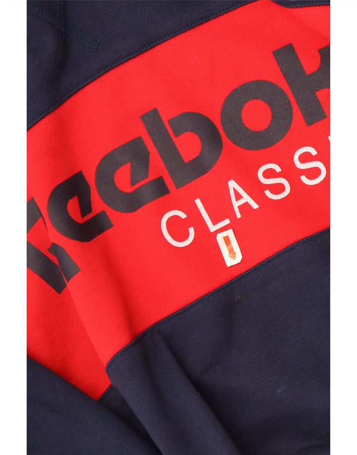 Męska bluza Reebok z grafiką, duża, bawełniana, w kolorze granatowym