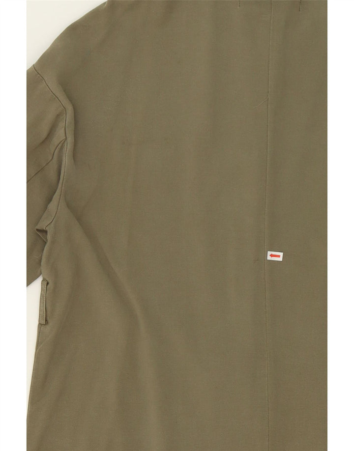 ZARA Womens Overcoat UK 14 Medium Green Lyocell Vintage Zara and Second-Hand Zara from Messina Hembry 