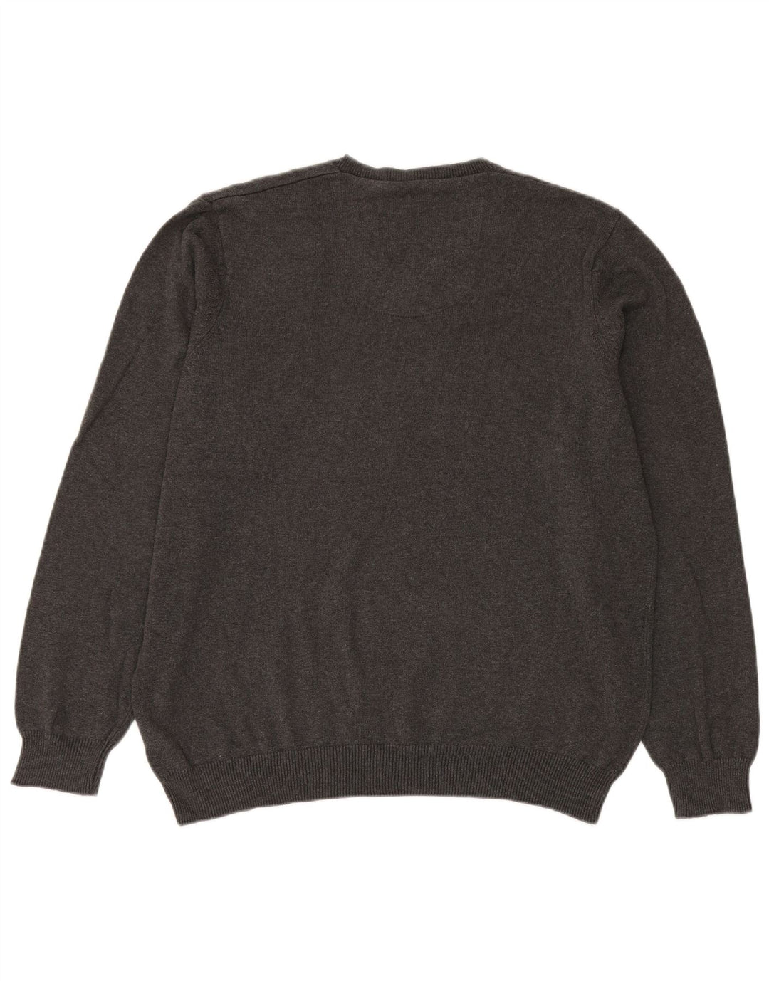 Marks & Spencer Męski sweter o regularnym kroju z dekoltem w kształcie litery V, XL, szary, bawełniany