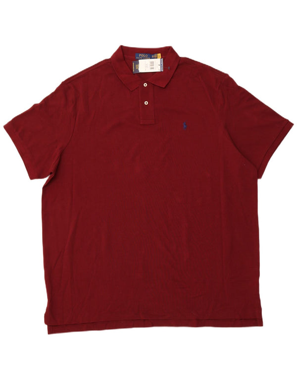 POLO RALPH LAUREN Męska koszulka polo o klasycznym kroju, 2XL, bordowa bawełna