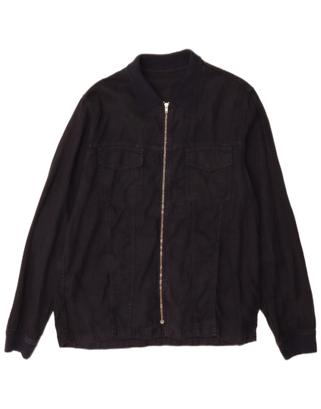 Kurtka męska Zara Utility UK 40, duża, granatowa, lniana