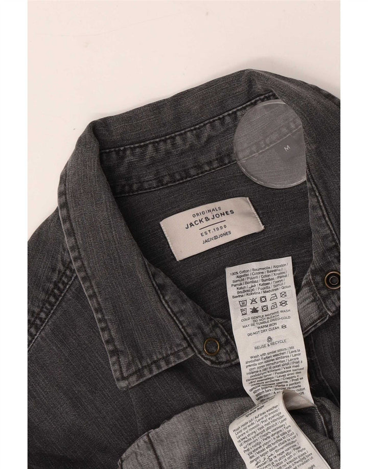 Męska koszula dżinsowa Jack & Jones, średnioszara, bawełniana