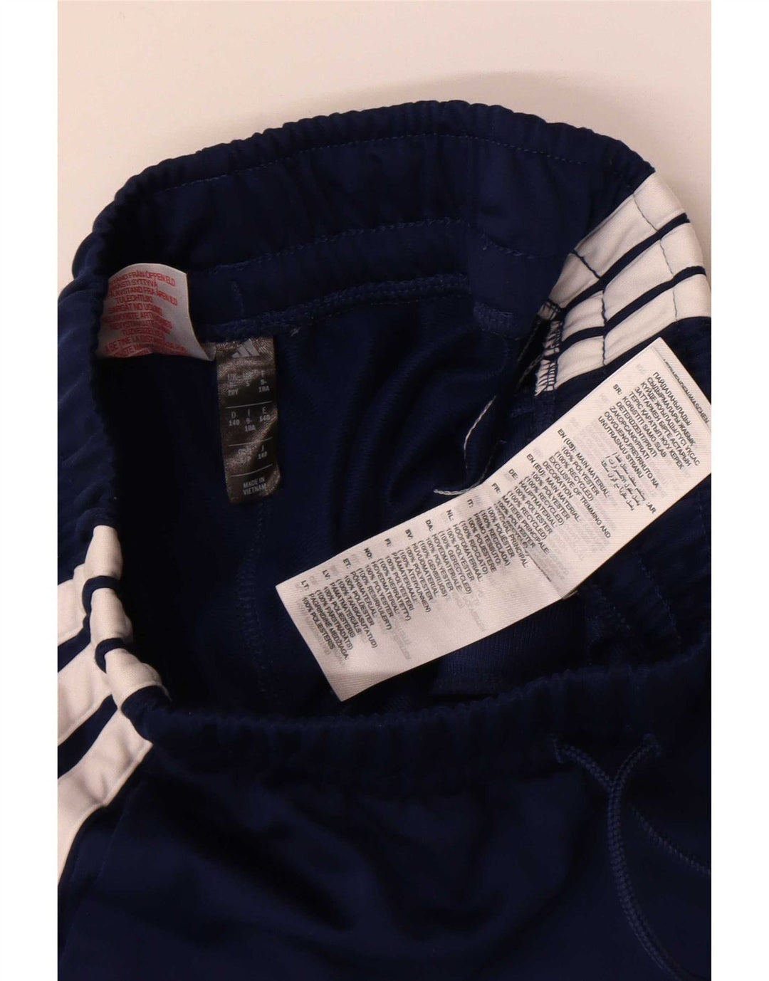 Chłopięce spodnie dresowe Adidas Climacool 9-10 lat, granatowe, poliestrowe