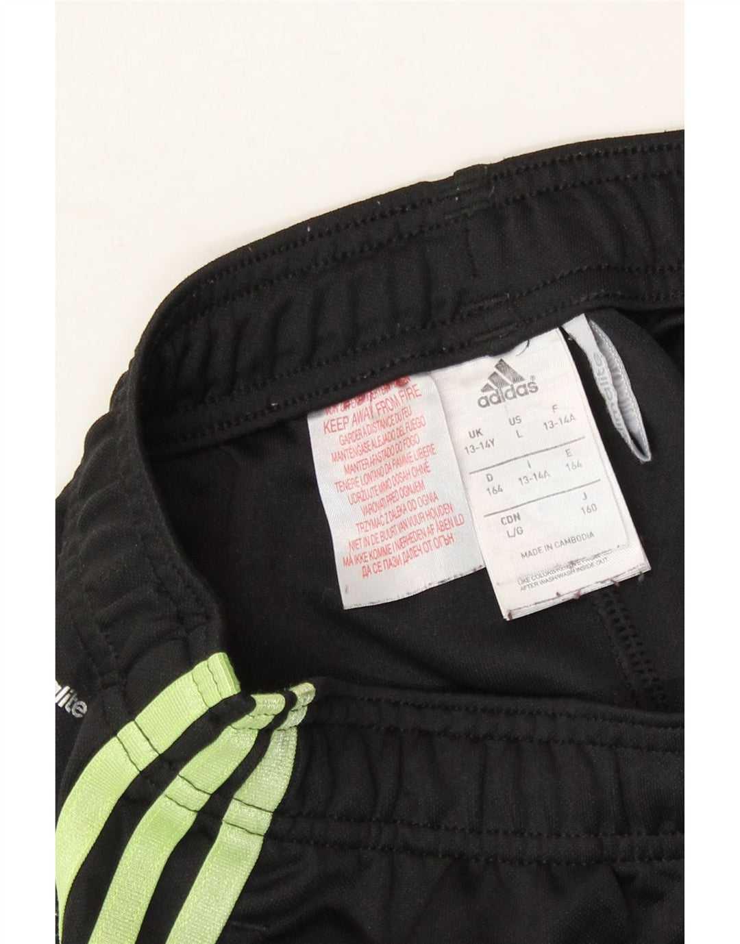 ADIDAS Boys Climalite Tracksuit Trousers 13-14 Years  Black Polyester Vintage Adidas and Second-Hand Adidas from Messina Hembry 