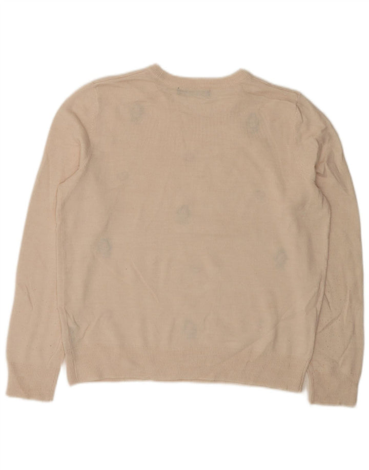 Sweter damski Marks & Spencer z okrągłym dekoltem, UK 14, średni biały