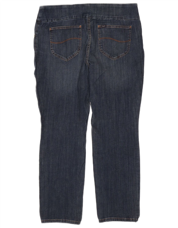 Damskie jeansy slim ze średnim stanem LEE US 18 2XL W36 L29 granatowe