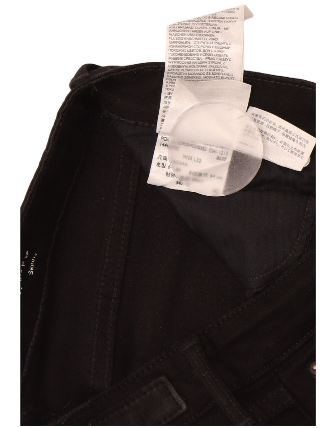 Damskie jeansy LEVI'S z lekkim zakrzywieniem i nowoczesnym stanem W25 L30, czarna bawełna