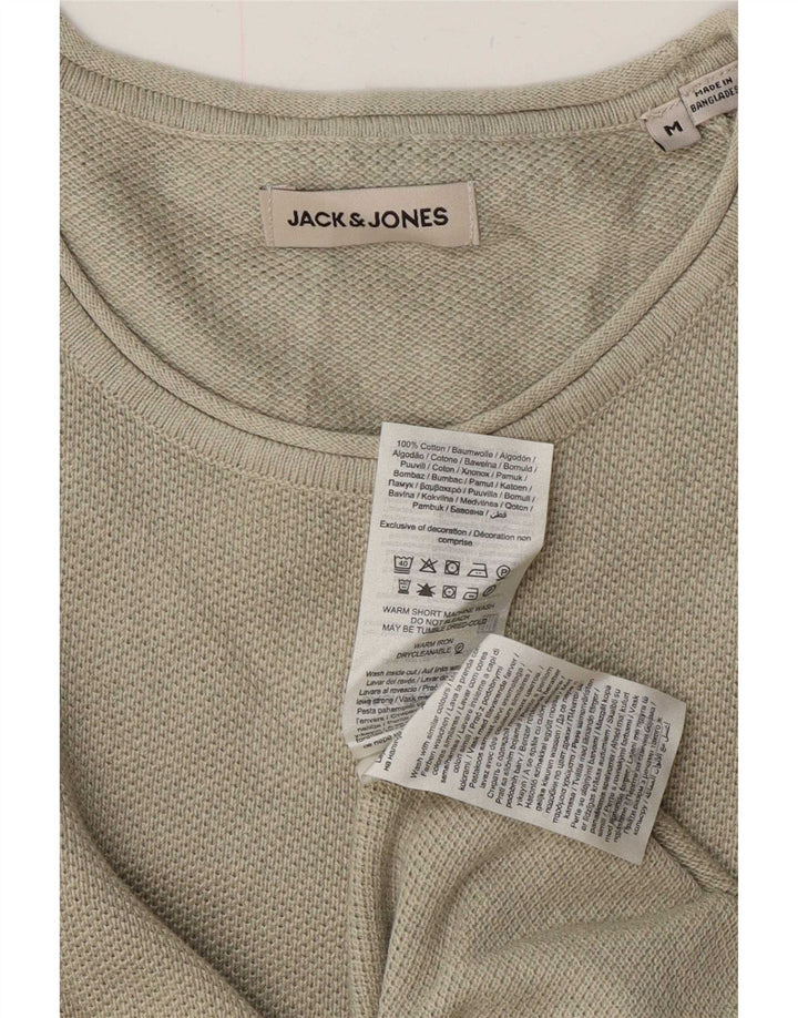 Męski sweter Jack & Jones z dekoltem w łódkę, średnio zielony, bawełniany