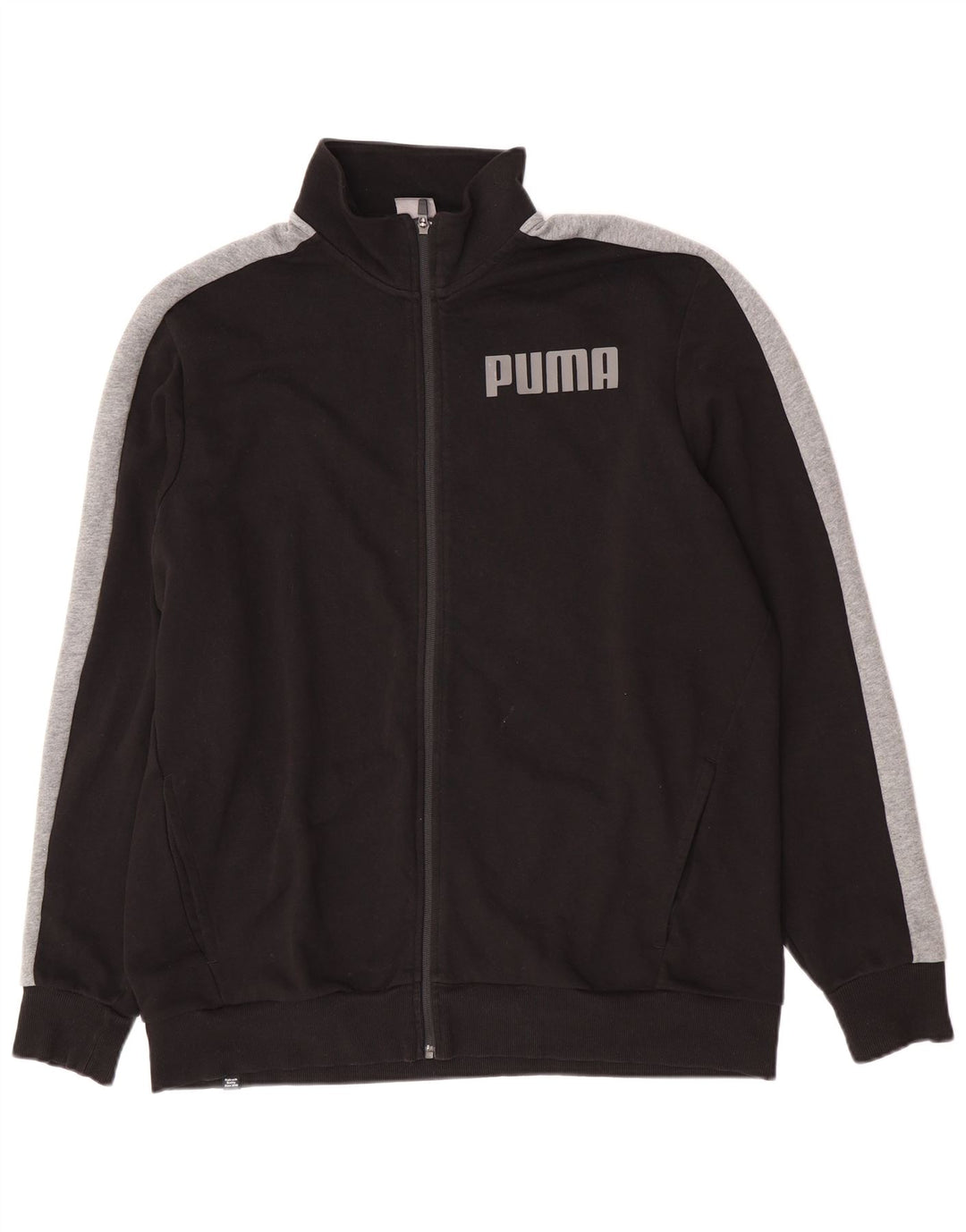Męska kurtka dresowa Puma z grafiką, 2XL, czarna, bawełniana z blokami kolorów