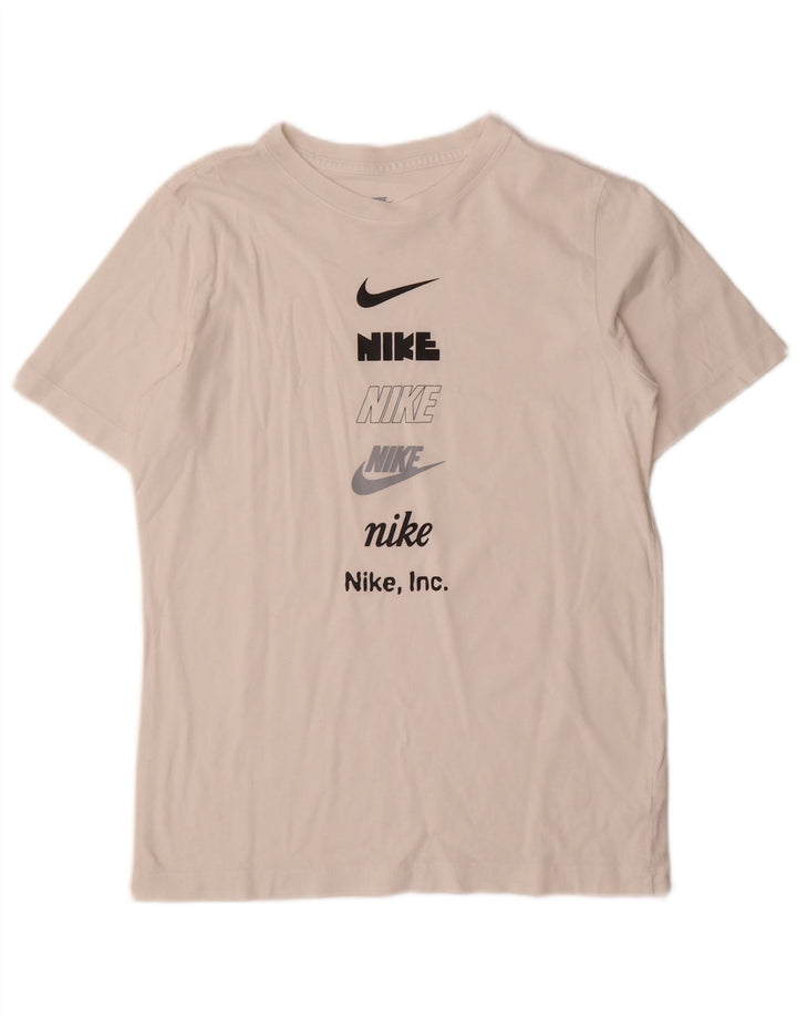 Chłopięcy T-shirt z grafiką NIKE, 13-14 lat, XL, biała, bawełniana