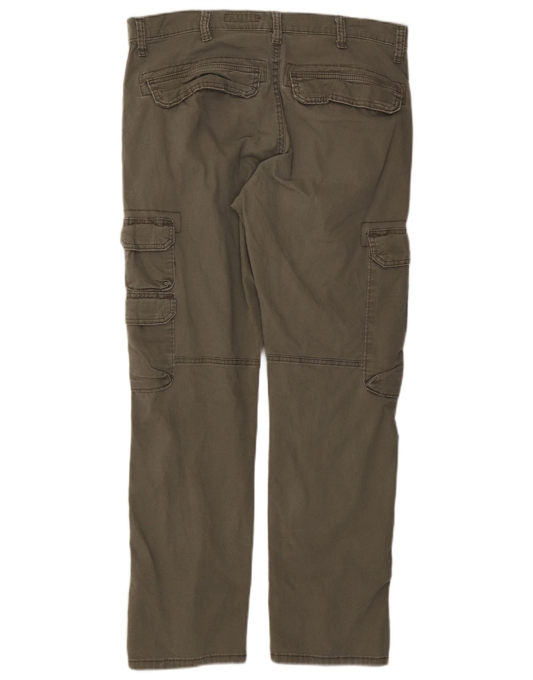 Męskie, zwężane spodnie cargo WRANGLER W34 L30, bawełna khaki