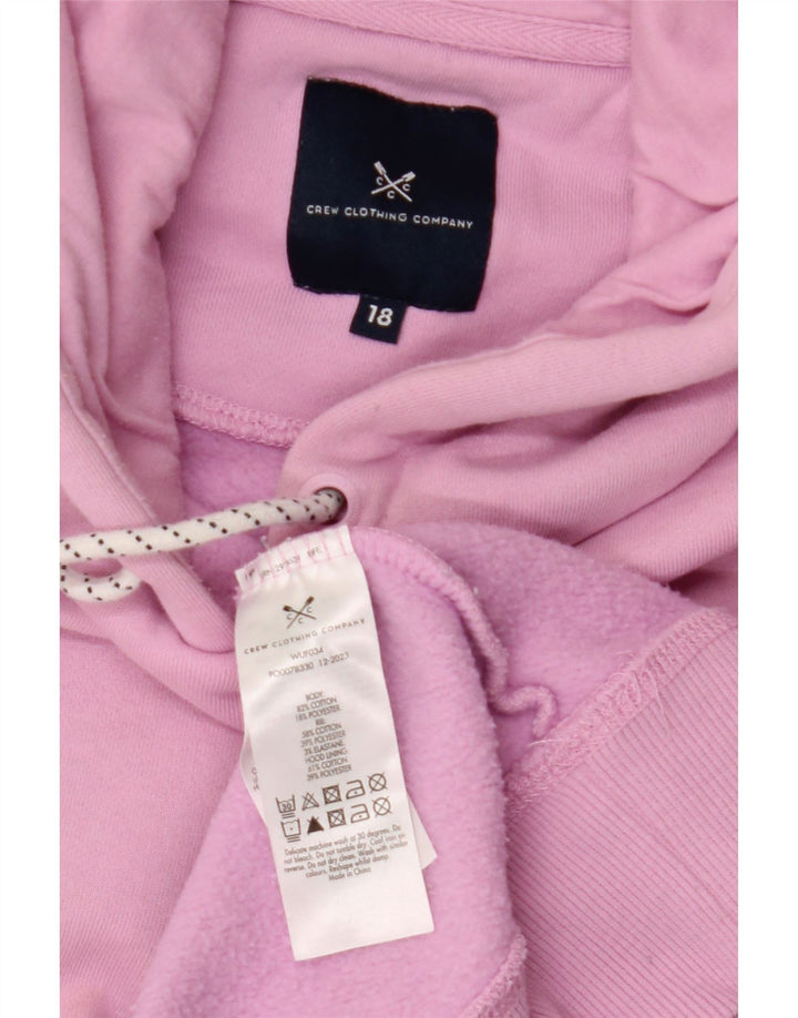 CREW CLOTHING Damski sweter z kapturem, UK 18 XL, różowy, bawełniany