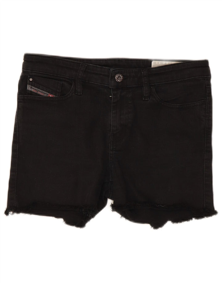 Damskie spodenki jeansowe Diesel Skinzee W28 Średnia czarna bawełna