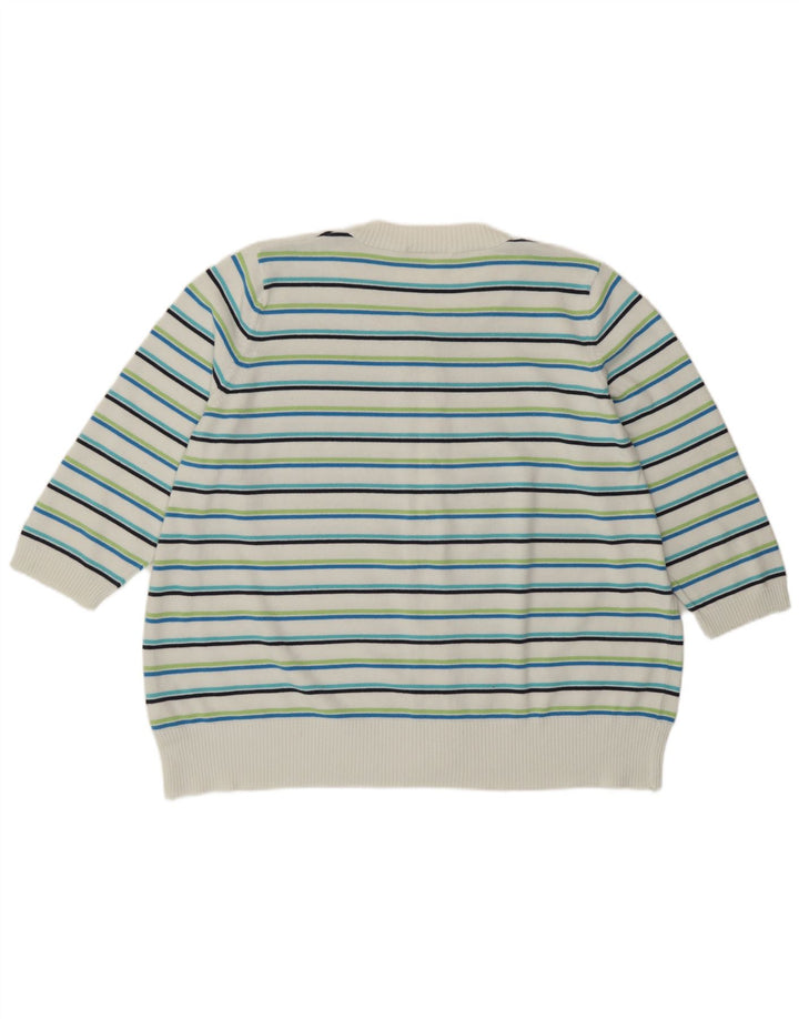 Marks & Spencer Damski sweter kardigan UK 24 4XL wielokolorowe paski