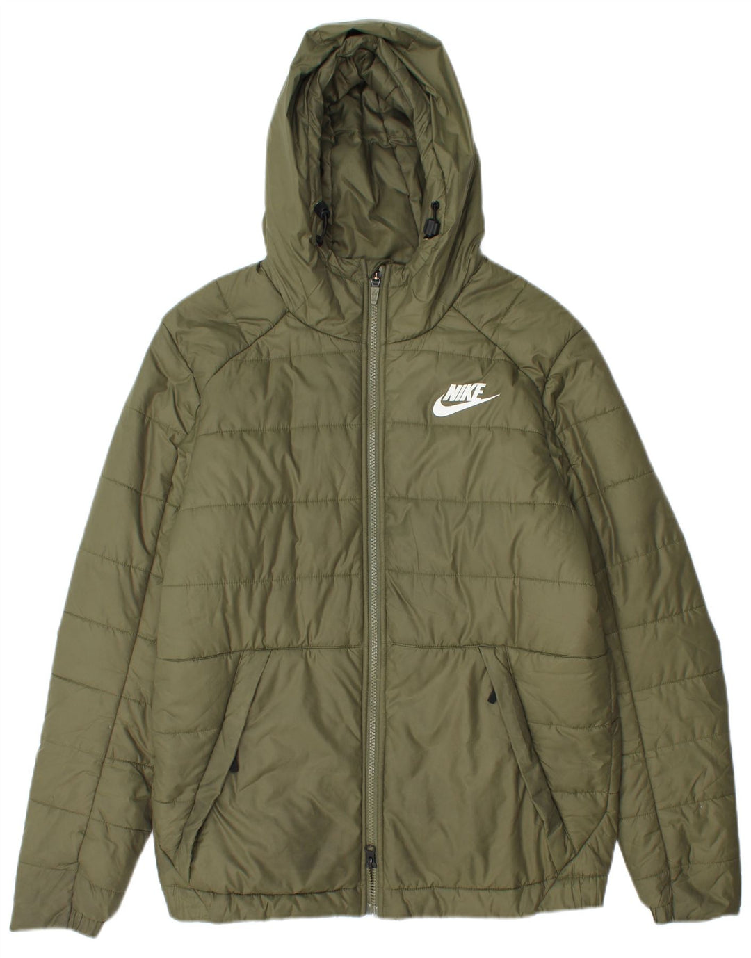 Męska wyściełana kurtka z kapturem Nike UK 38, średni khaki, poliester