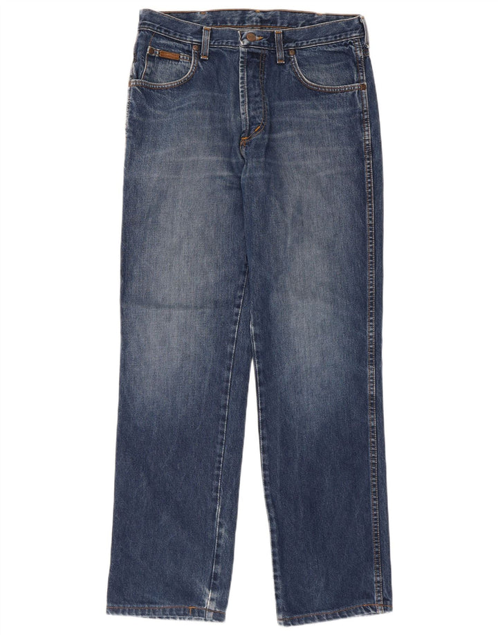 Wrangler Męskie Proste Dżinsy W33 L30 Niebieskie Bawełniane