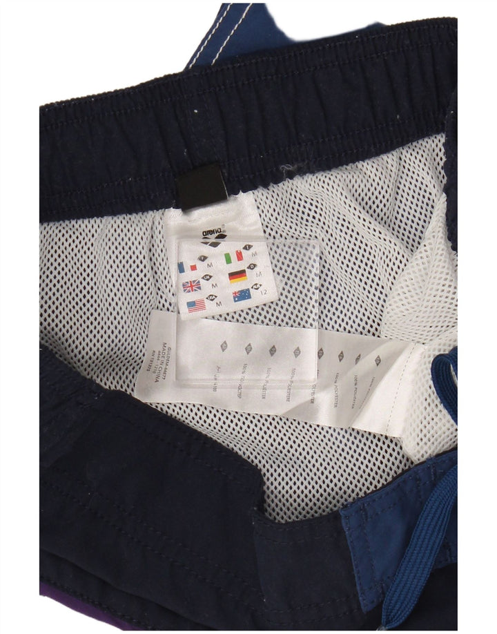 Męskie spodenki kąpielowe Arena z grafiką, poliester w kolorze średnioniebieskim