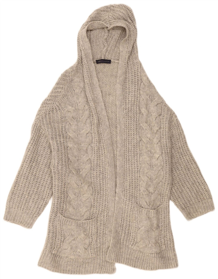 Marks & Spencer Damski sweter rozpinany z kapturem, UK 14, średni szary