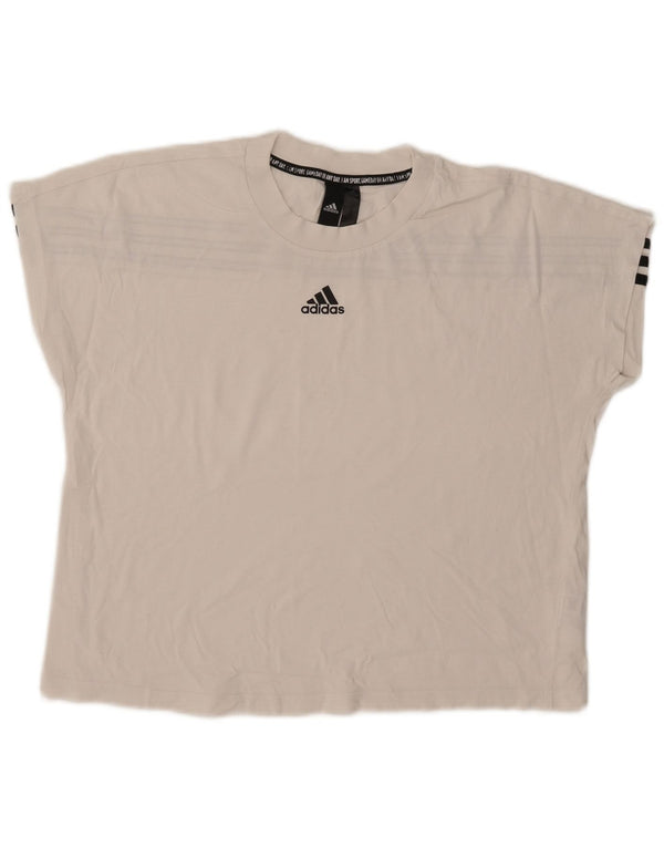 Damska koszulka Adidas Crop Oversize Top UK 10 Small White Cotton