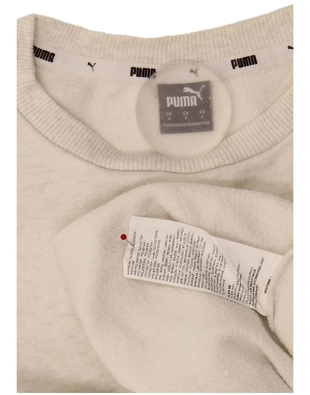 Damska bluza Puma z grafiką oversize, sweter UK 10, mała, szara bawełna
