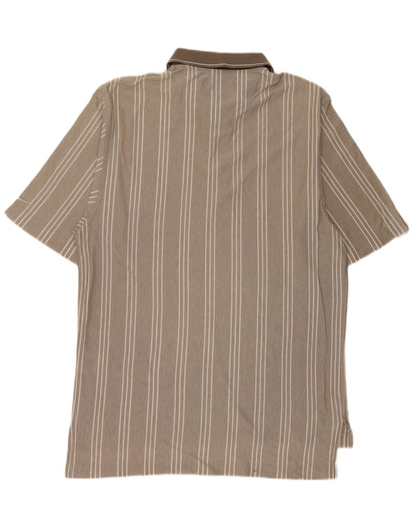 Męska koszulka polo NIKE UK 39/41 w średnie beżowe paski