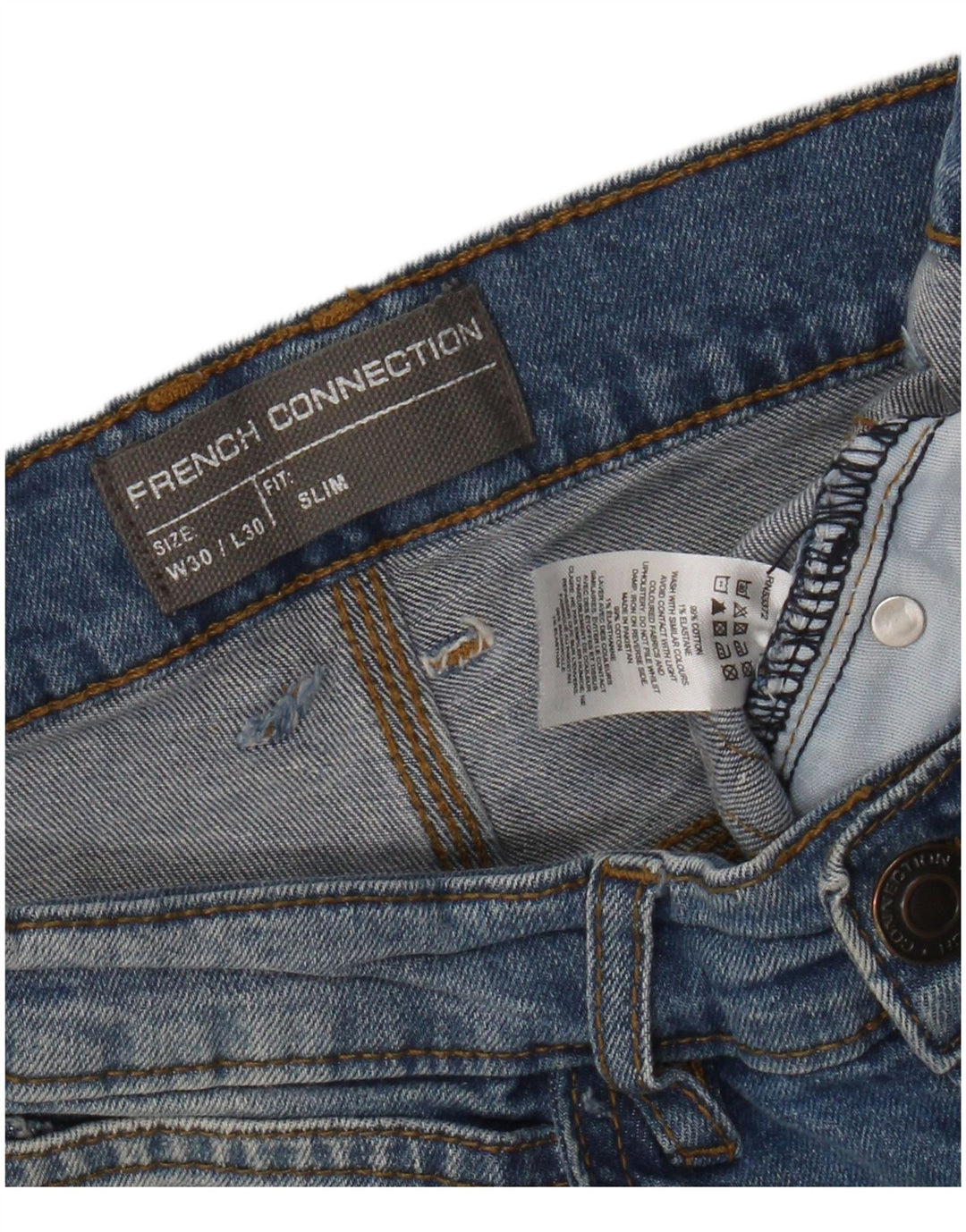 Jeansy męskie French Connection W30 L30 Niebieskie bawełniane