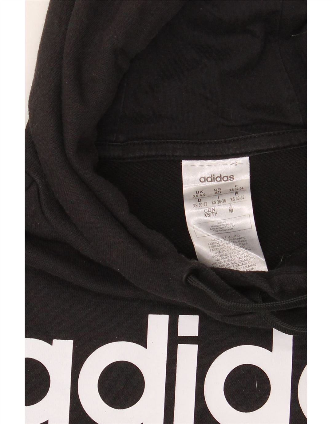 Damska bluza z kapturem oversize ADIDAS z grafiką, UK 4/6 XS, czarna