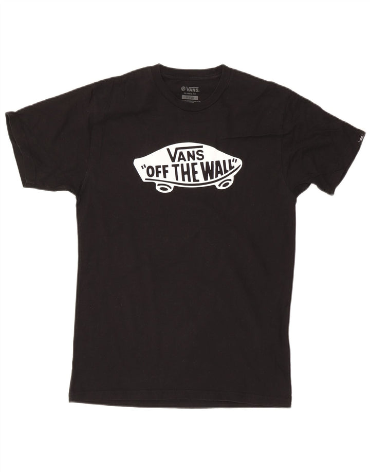 Męski T-shirt Vans o klasycznym kroju z grafiką, średni czarny, bawełniany