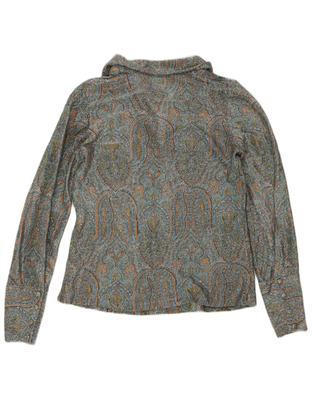 Damska bluzka koszulowa w stylu vintage IT 46, duża, wielokolorowa paisley