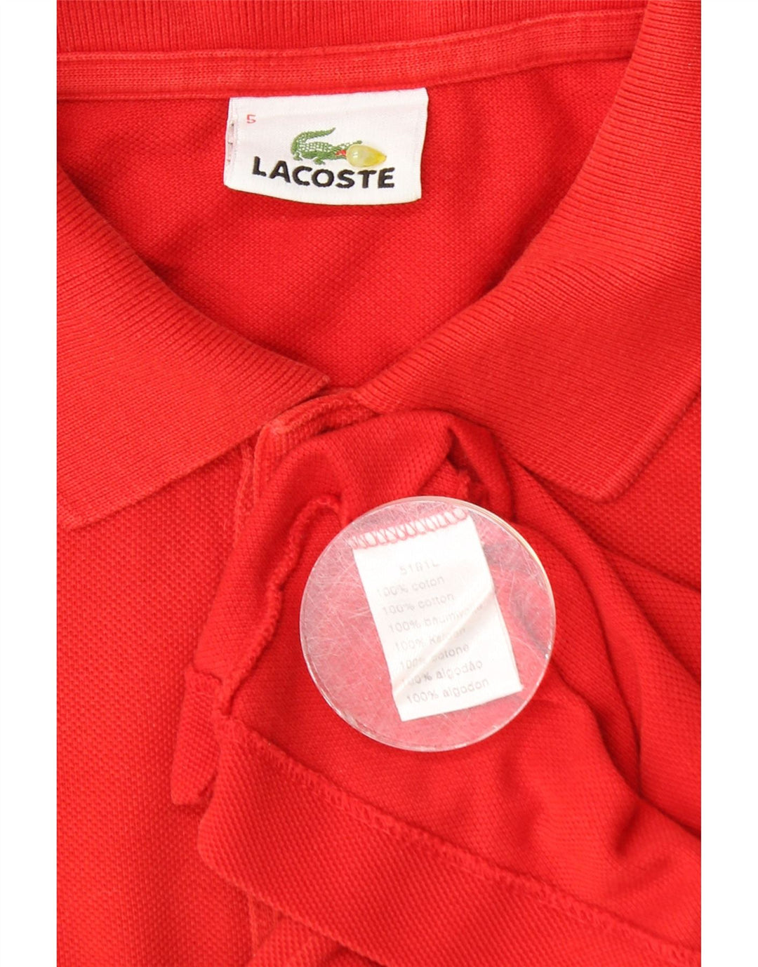 Męska koszulka polo Lacoste, rozmiar 5, duża, czerwona, bawełniana