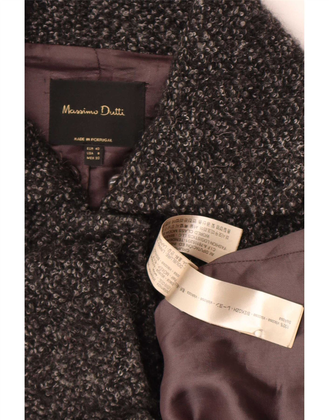 Płaszcz damski Massimo Dutti EU 40 Średni szary, nakrapiany wiskoza