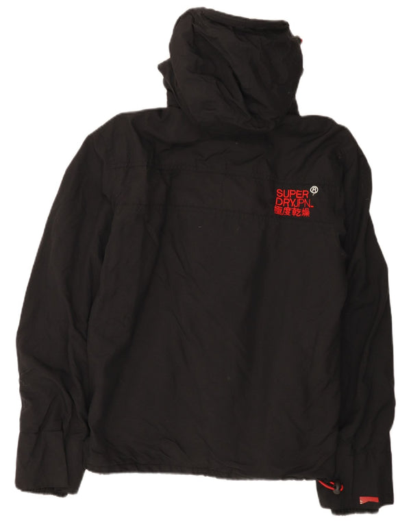 Damska wiatrówka z kapturem Superdry Graphic UK 14 Średni czarny nylon