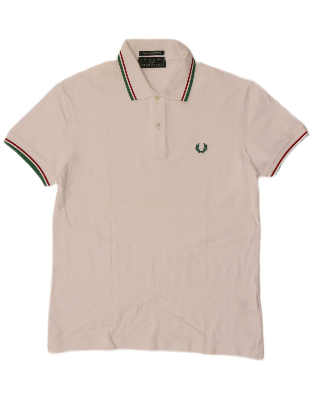 Męska lekka i rozciągliwa koszulka polo Fred Perry, średnia biała bawełna